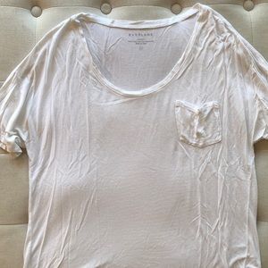 Everlane white raylon t shirt with front pocket